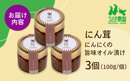 にん茸 にんにくの旨味オイル漬け 3個セット (100g×3個)【うさぎ農園】[AYDJ006]