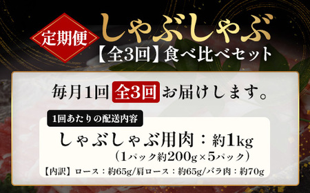 【定期便全3回】鹿児島県産 ひかり麦豚 しゃぶしゃぶ 食べ比べセット 約1kg（200g×5パック） トレーなし 冷凍 HM-14 | 肉 お肉 にく 豚肉 ロース 肩ロース バラ肉 スライス 真空冷凍 産地直送 新鮮 小分け 甘み 産地直送 鹿児島県 南大隅町 ひかり麦豚直売所