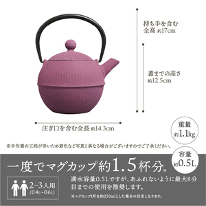 南部鉄器 急須 手まり（グレープ） 0.5L 【及春鋳造所 作】 伝統工芸品 キッチン用品 食器 日用品 雑貨[Y0023]
