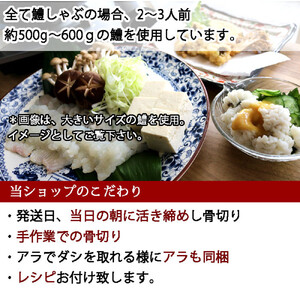 【先行予約】活き締め鱧（はも）セット（二人前～三人前）辛子酢味噌・ポン酢付き 湯引き 鱧しゃぶ
