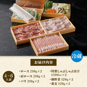 京丹波高原豚 豚肉3種類 しゃぶしゃぶ セット 4～6人前