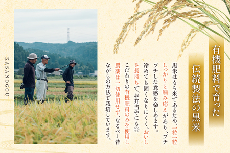 古代米 令和7年産 石川県産 黒米 200g x 2袋 計400g 国産 無農薬 [農事組合法人かさの郷 石川県 津幡町 tb17bgj610000] 