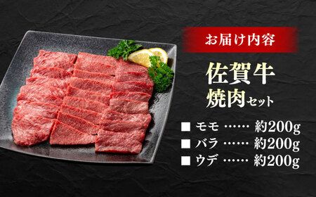 佐賀牛 焼肉セット A モモ バラ ウデ　約600g 【JAさが 杵島支所】[HAM091]