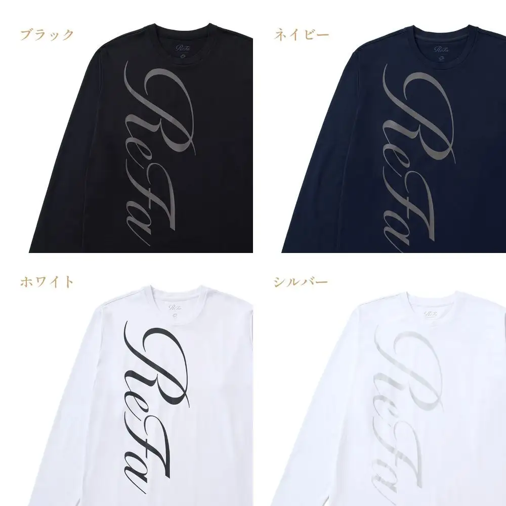 【ネイビー LLサイズ】リファ バイタルテック コンフォートジャージー クルーネックロングTシャツ ReFaロゴ
