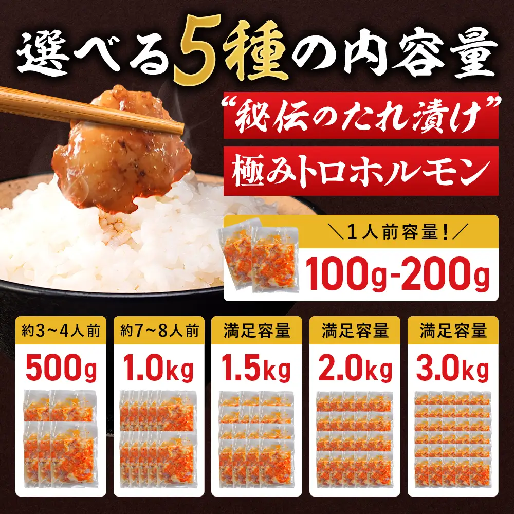 【訳あり】霜降り 極みトロホルモン 3kg 秘伝のタレ付き