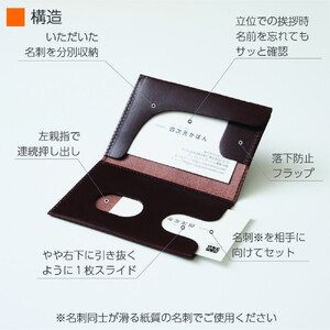 【からし】薄い、開けない名刺入れ「Slide Thumb（スライドサム） 30」｜名刺入れ メンズ レディース 本革 レザー 栃木レザー ビジネス
