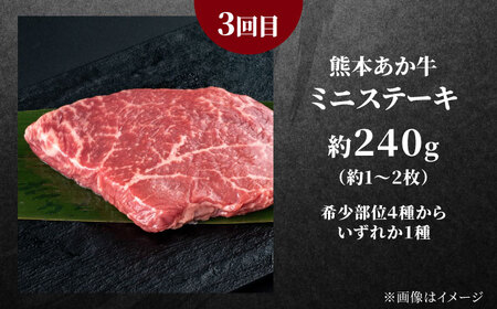 全3回 くまもとステーキ食べ比べ定期便 ステーキ黒毛和牛あか牛AYZZ004