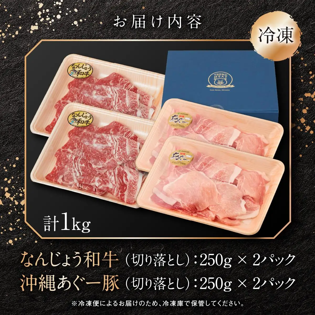 切り落としセット（なんじょう和牛・あぐー計1kg）   
