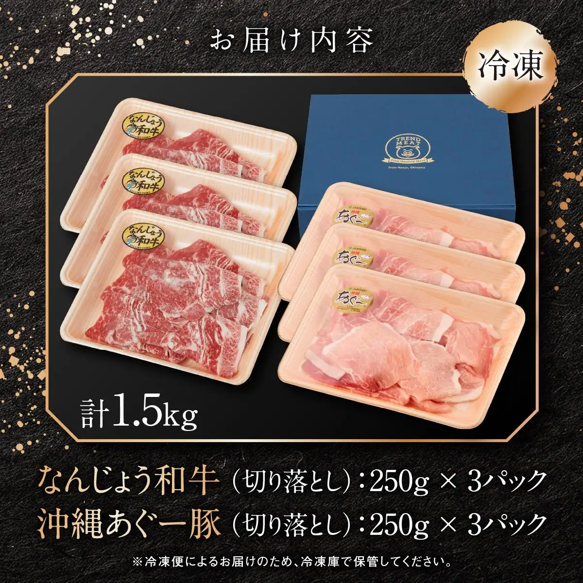 切り落としセット（なんじょう和牛・あぐー計1.5kg）   