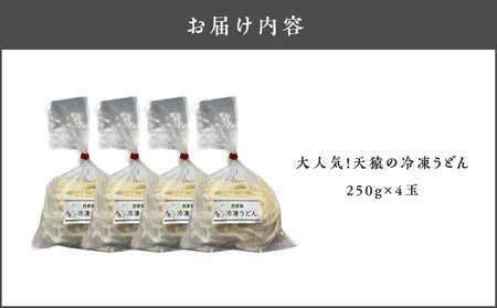大人気 ！ 天猿 の 冷凍 うどん 4玉 C075-001-01 麺 麺類