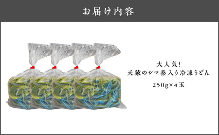 大人気 ！ 天猿 の シマ桑入り 冷凍 うどん 4玉 C075-001-02 麺 麺類