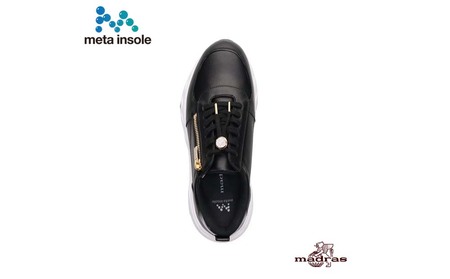 【マドラス 婦人靴】特許meta insole搭載madrasリカバリーシューズ [MADRAS MAL9136MT] レザースニーカー (ブラック、6サイズ)_0049-048-T07-1-2