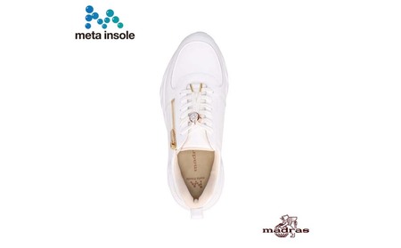 【マドラス 婦人靴】特許meta insole搭載madrasリカバリーシューズ [MADRAS MAL9136MT] レザースニーカー (ホワイト、5サイズ)_0049-048-T07-2-1