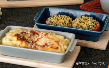 【陶器市特集】【波佐見焼】OVENWARE スクエア M〈ブルー・グレー〉2点セット【西海陶器】[OA511]