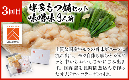 「上田商店」おすすめ定期便 【隔月定期便（年3回発送）】 水炊き もつ鍋 モツ鍋 セット ありた鶏 ぶつ切り ぶつ切 醤油 しょうゆ 味噌 みそ ちゃんぽん 博多 専門店 2人前 3人前 福岡県 福岡 九州 グルメ お取り寄せ