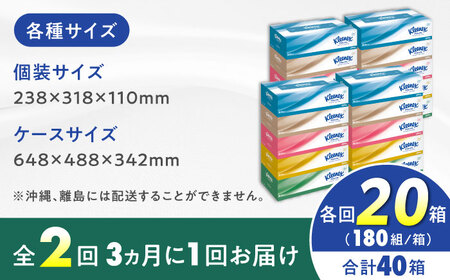 【全2回定期便(3ヵ月に1回)】クリネックス ティシュー 20箱(5箱×4パック )ティッシュ [BDBH001-5]