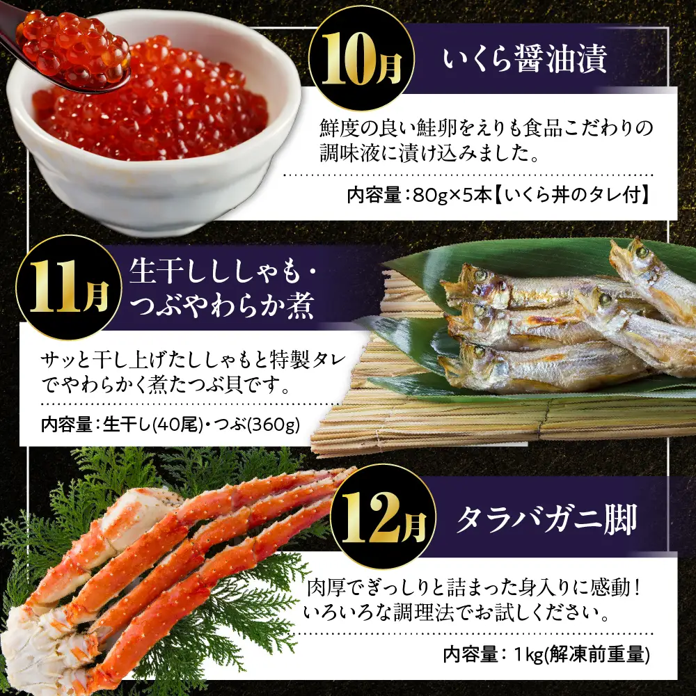 定期便 北海の味わい 毎月お届けコース年12回