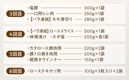 【6回定期便】 豚肉大満喫コース 計5.52kg 白川町 / 藤井ファーム[AWAF073]