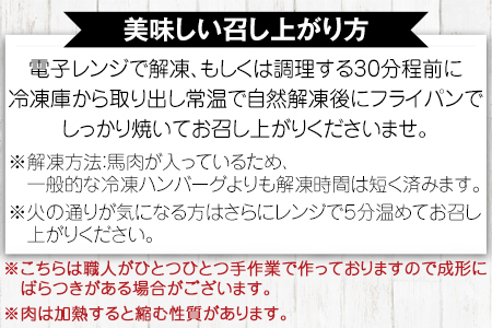 手作りハン馬ーグ 100g×10個 馬肉100%配合！【熊本肥育】ハンバーグ たっぷり 冷凍 お中元 肉 お手軽 お取り寄せ《30日以内に出荷予定(土日祝除く)》｜人気ハンバーグ 大人気返礼品 ブランドハンバーグ 玉東町ハンバーグ 特産ハンバーグ 