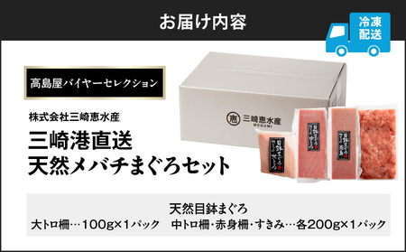 【 高島屋 バイヤー セレクション 】 三崎港 直送 天然 目鉢まぐろ セット M038-002 冷凍 マグロ