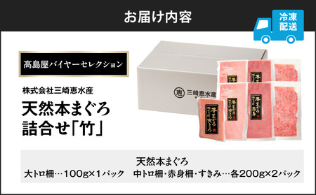 【 高島屋 バイヤー セレクション 】 天然 本まぐろ 詰合せ ＜ 竹 ＞ M038-006 冷凍 マグロ