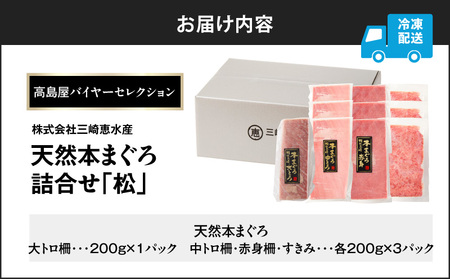 【 高島屋 バイヤー セレクション 】 天然 本まぐろ 詰合せ ＜ 松 ＞ M038-008 冷凍 マグロ