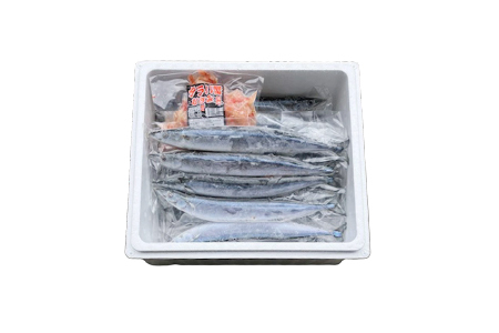 【北海道根室産】タラバガニむき身300g×1P・冷凍さんま5尾×5Pセット C-76050