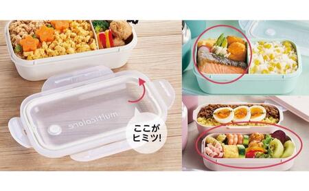 ホームコーディ　ふんわり盛れるシンプルランチボックス2段　ブルーグリーン イオンリテール 日用品