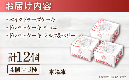 【訳あり】人気カットケーキ食べ比べ12個（4個×3種）（チョコ/ベイクドチーズ/ベリー＆ミルク）合計3箱 【ファミール製菓株式会社】[AKCI024]