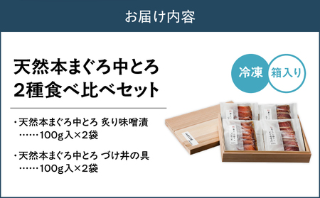 天然本まぐろ 中とろ 2種 食べ比べ セット（C209） M019-023 冷凍 マグロ