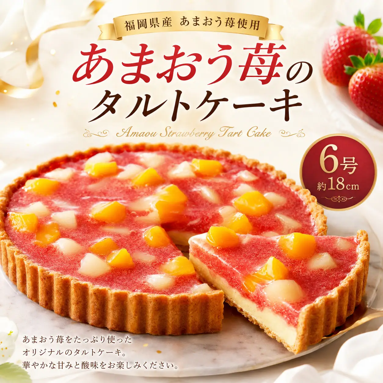 はかた地どりローストチキン2kg・あまおうタルト6号（18㎝）4～6人分 [M954-1]