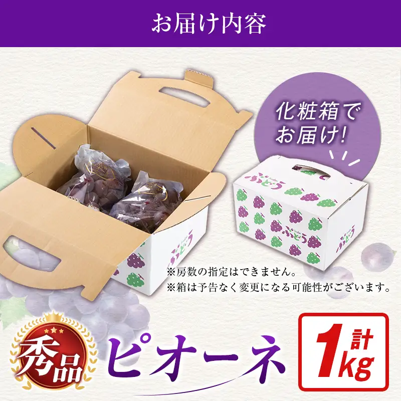 【令和8年発送 先行予約】小林市産 ピオーネ 1kg（ぶどう ブドウ ピオーネ フルーツ 果物 くだもの 先行受付 限定）
