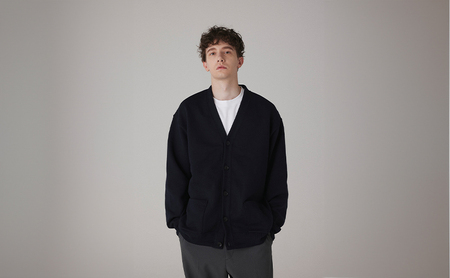 カーディガン アンユースレス スニットカーディガン 服 洋服 ファッション 耐久性 上品 コーマ糸 無撚糸コットン 洗濯可能 墨田区 東京都 ネイビー/L規