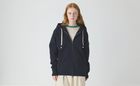 パーカー アンユースレス ジップアップ スニットパーカー 服 洋服 ファッション 耐久性 上品 コーマ糸 無撚糸コットン 洗濯可能 墨田区 東京都 ブラック/S規