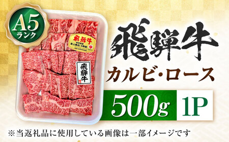 飛騨牛 A5等級 焼肉用 カルビ・ロース 500g カルビ カルビ焼肉 カルビ肉 ロース 焼肉 焼き肉 やきにく 焼肉セット 焼肉用 赤身 最高級 a5 A5 牛 和牛 牛肉 お肉 高級 贈答ギフト 岐阜市 / 肉の松久[ANIP005]