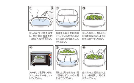 セイエイ (Seiei) 【むし太郎 電子レンジ 蒸し器】電子レンジ用品 レンジ 蒸し器 蒸し料理 温野菜 日本製 時短料理 ひとり暮らし 調理用品 キッチンツール 大阪府高槻市/清水産業株式会社[AOET014]