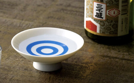 【美濃焼】温度で変化する酒器 平盃 単品 『冷感蛇の目』 多治見市 / 丸モ高木陶器[TBA290]