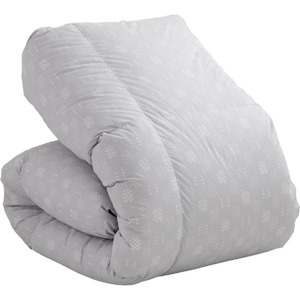 羽毛布団　ハンガリーホワイトダック93％　DP400　セミダブル（グレー：かるた遊び柄） _ 羽毛 掛け布団 ハンガリー ホワイトダック ダウン 93％ 洗える コインランドリー日本製 セミダブル かるた遊び 立体キルト 抗菌 防臭 江崎ふとん 久留米市  〔Qc186-kgy〕