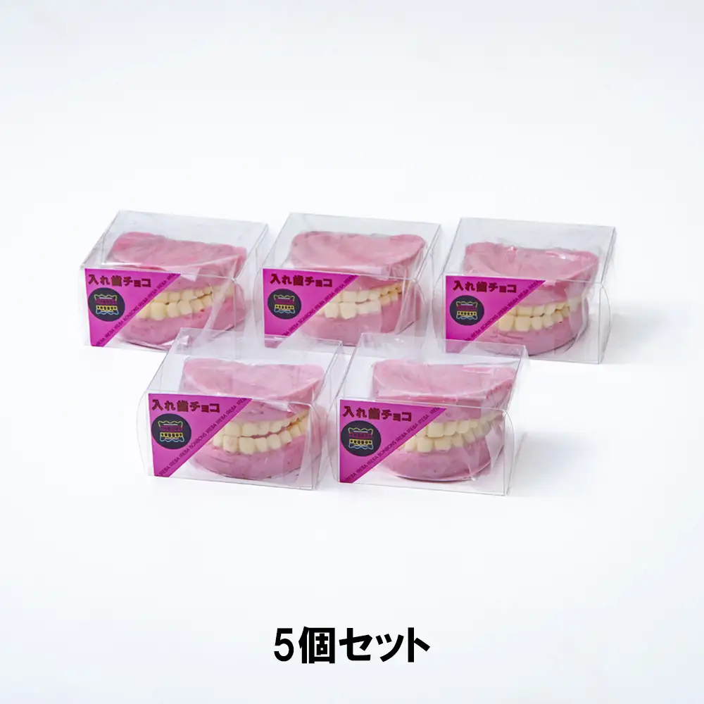 ハロウィン・バレンタインデーチョコレートのニューウェーブ。あなたと一緒にいればー「入れ歯チョコレート」（5個セット）ハロウィンの仮装に。バレンタインデーのサプライズに。【チョコ チョコレート サプライズ ギフト 贈り物 ハロウィン バレンタイン プレゼント ストロベリー 苺チョコ おいしい 楽しい 仮装 ファミリー 家族 パーティ こども BonBons 三重県 四日市市 ふるさと納税】