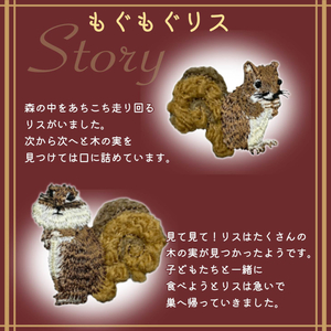 おはなし靴下 ギフトボックス リス レディース グレー
