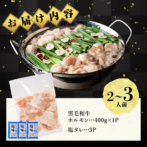 国産黒毛和牛ホルモン もつ鍋セット(2～3人前) 黒毛和牛 肉 牛肉 国産 もつ鍋 モツ鍋 ホルモン タレ 鍋 焼肉 バーべキュー 小分け p9-042