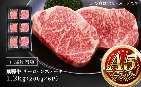 A5等級 飛騨牛 サーロインステーキ 1.2kg (200g×6P)&nbsp;瑞浪市 / マルチョウ渡辺精肉店 牛肉 和牛 国産 ギフト お取り寄せ[AZCW017]