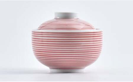 有田焼 かわいい千筋ミニ小蓋物 赤青 ペア【まるぶん】食器 うつわ 茶碗蒸し碗 蓋物 可愛い かわいい A30-847