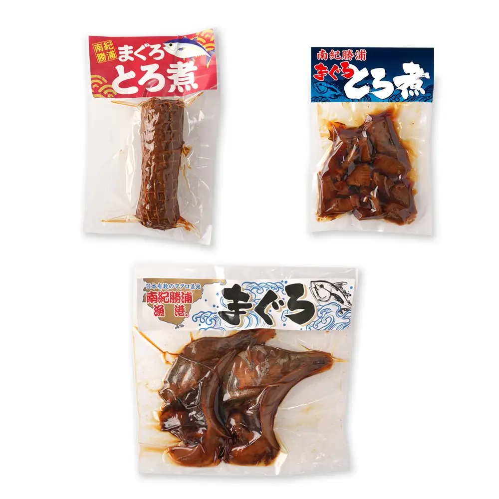 まぐろ煮カマ 1袋（2切）／ まぐろとろ煮 180g ／ まぐろチャーシュー 170g