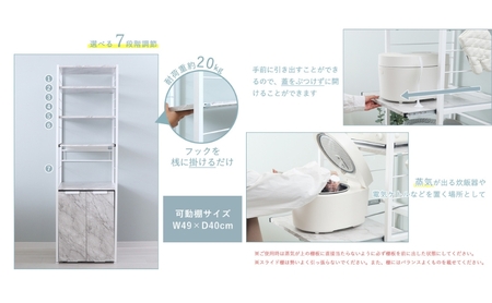 ゴミ箱付ゴミ箱上ラック Echo(エコー) ウッドホワイト