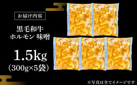 黒毛和牛ホルモン 味噌 1.5kg （300g×5袋）[AZCW056] 和牛