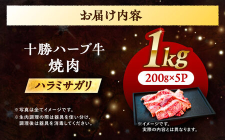 北海道 十勝 ハーブ牛 ハラミ サガリ 焼肉 1kg （200g×5） 《足寄町》【株式会社ノベルズ食品】[BEAQ026]