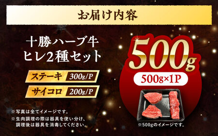 北海道 十勝 ハーブ牛 ヒレステーキ セット 500g （ミニステーキ300g+コロコロステーキ200g） 《足寄町》【株式会社ノベルズ食品】[BEAQ059]