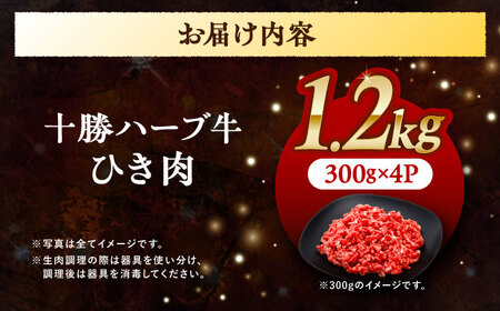 北海道 十勝 ハーブ牛 ひき肉 1.2kg （300g×4） 《足寄町》【株式会社ノベルズ食品】[BEAQ072]