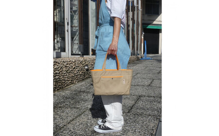 Block（小）カーキ/橙［尾道 帆布鞄 彩工房］